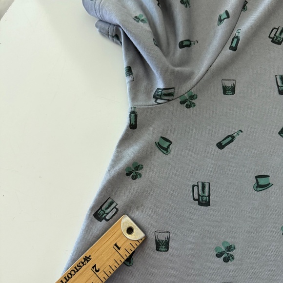 Travis Mathew St Patricks Day Cocktail Print Pima Blend Golf Polo Mens Medium - Picture 6 of 9